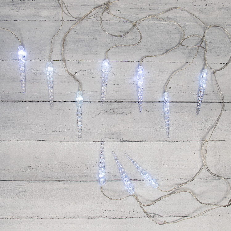 РАСПРОДАЖА Гирлянда «Сосульки» 1,5х0,25 м, прозрачный провод, белый цвет свечения NEON-NIGHT