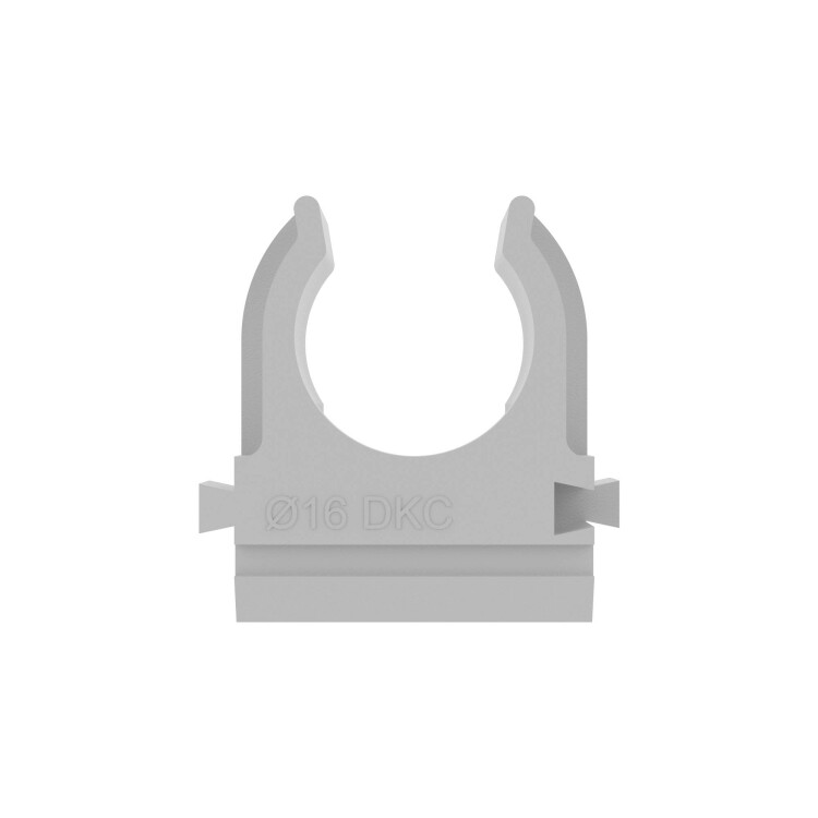 Держатель для труб d16мм с защелкой (клипса) серый (уп.900шт) ДКС