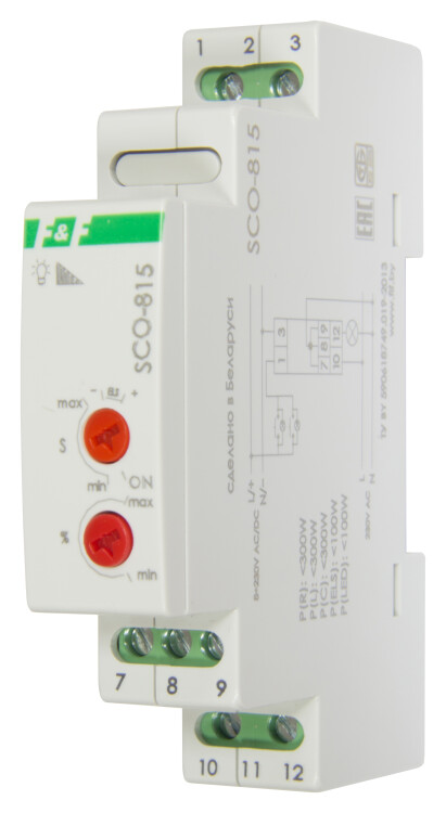 Регулятор освещения SCO-815 , напряжение  управления  8-230В AC/DC,  1 мод., на DIN-