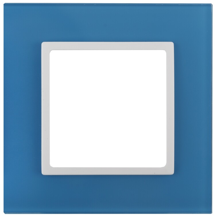 Рамка 1-мест. стекло Эра Elegance голубой+белый