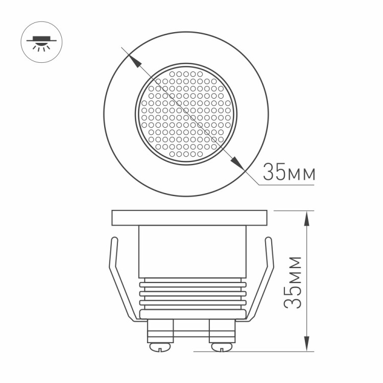 Светодиодный светильник LTM-R35WH 1W Day White 30deg (arlight, IP40 Металл, 3 года)