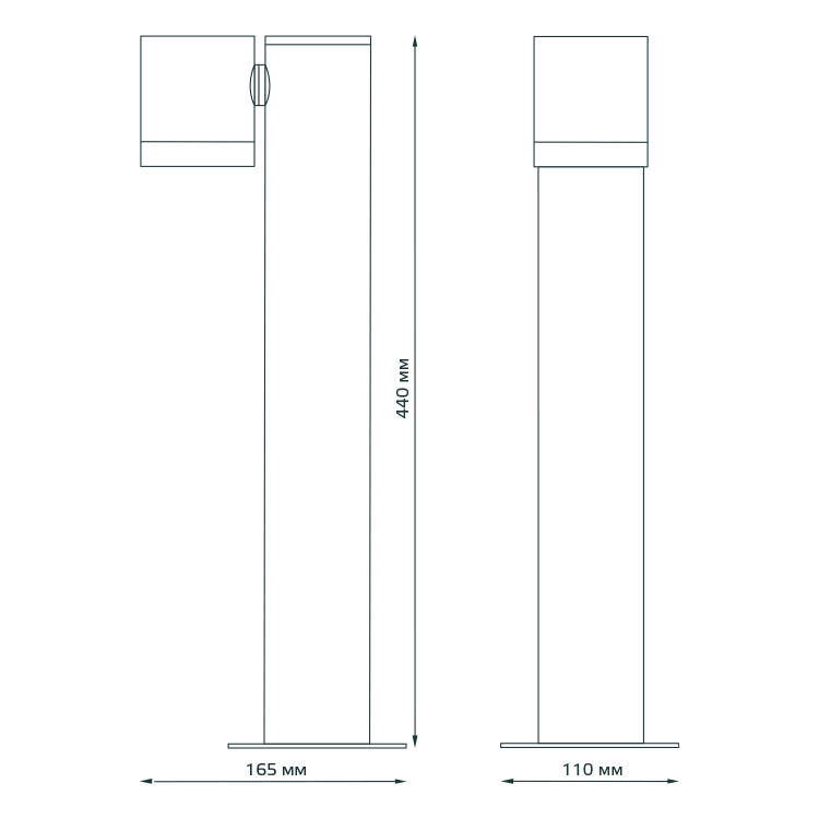Светильник садово-парковый Gauss Sonata ландшафтный столб, 1xGU10, 163*110*440mm, 170-240V / 50Hz, M