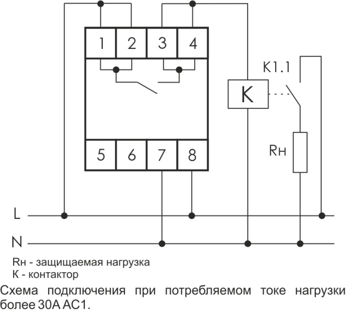 Реле контроля 1-фаз. напряжения CP-721
, 30А АС1(2мод.)