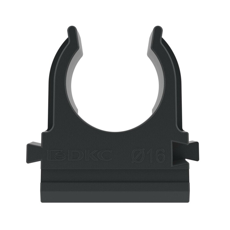 Держатель для труб d16мм с защелкой (клипса) черный (уп.900шт) ДКС
