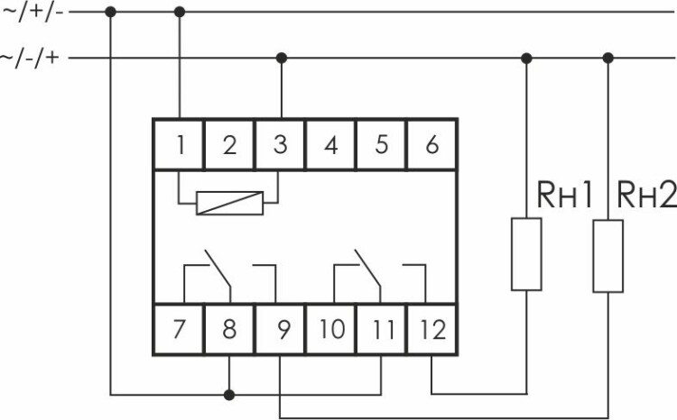 Реле промежуточное 2 переключ. контакт PK-2P  12В АС/DC, 2х8А , 2Р, IP 20
