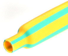 Трубка термоусаживаемая - 20 мм жёлто-зел. до 1кВ не поддерживает горения (бухта 100м) КВТ